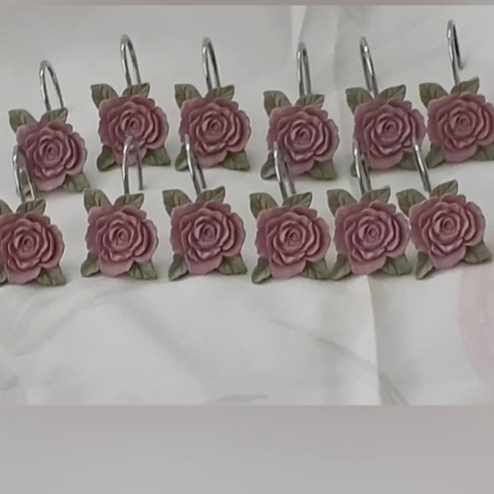Shower Curtain With Decorative Shower Curtain Rings
